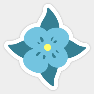 Blue flowers and stripes Sticker